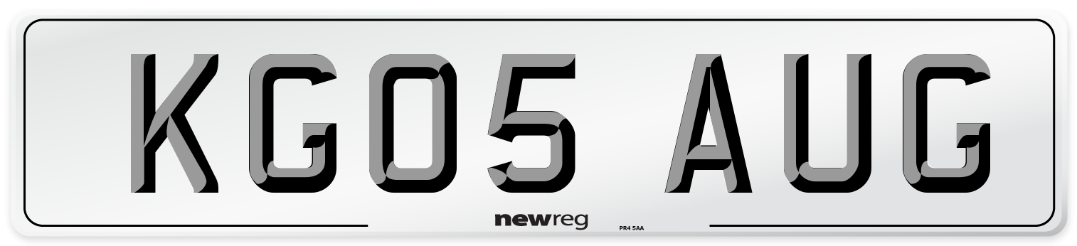 KG05 AUG Number Plate from New Reg
